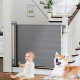 probebi Retractable Mesh Gate for Deck Stairs and Porch Entry – 54" Wide Child and Dog Barrier, No Bottom Rail