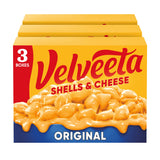 Velveeta Original Shells and Cheese – Fast Kids Lunchbox Prep and Family Dinner Base, 3 Pack of 12 oz Boxes