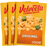 Velveeta Original Cheese Sauce Pouches – Pack of 3 4 oz Pouches for Study Session Snacks and Single-Serving Pasta
