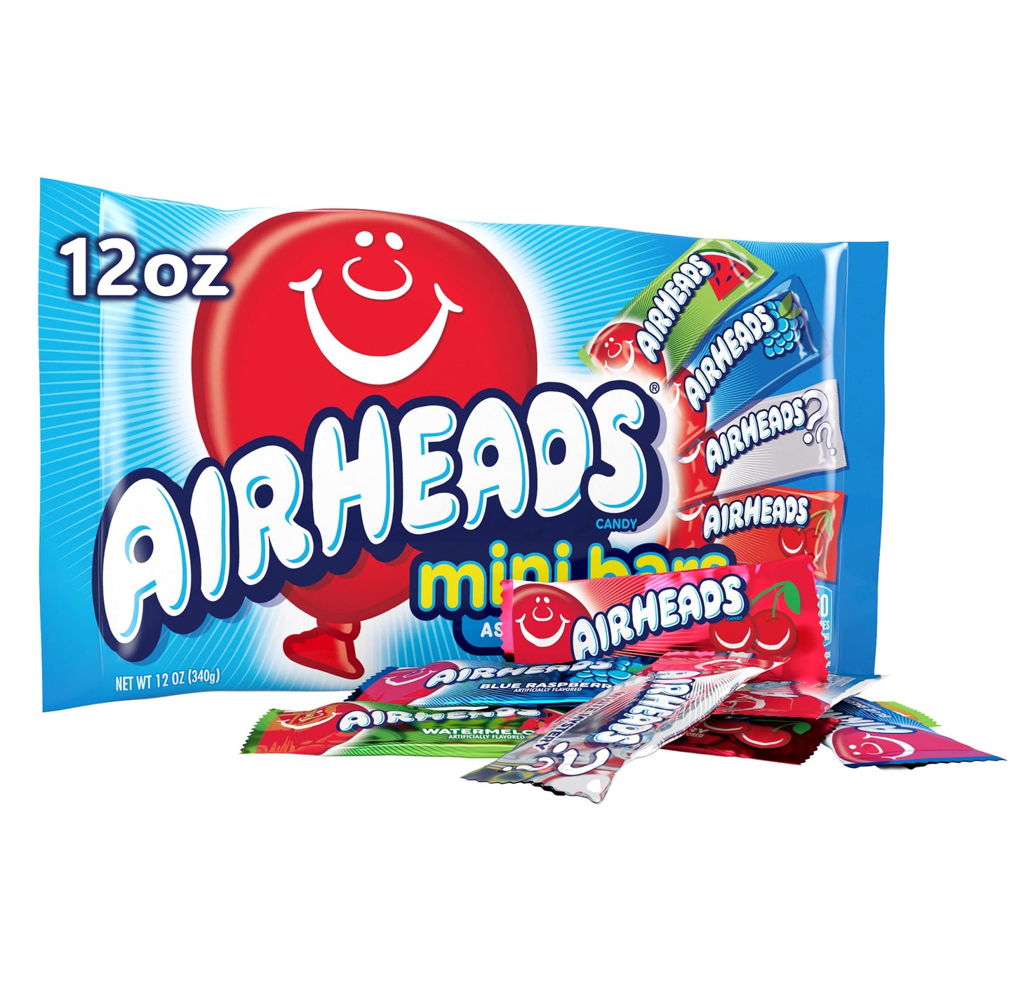 Airheads Candy Mini Bars Variety Pack, Individually Wrapped Party Favors for Kids Birthday Piñatas and After-School Snacks, 12oz