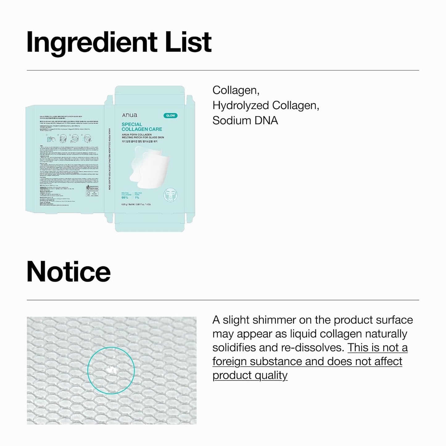 ANUA PDRN Collagen Melting Patch – Effortless Anti-Aging Patches for Cheek Firmness, Less-Is-More Korean Skincare