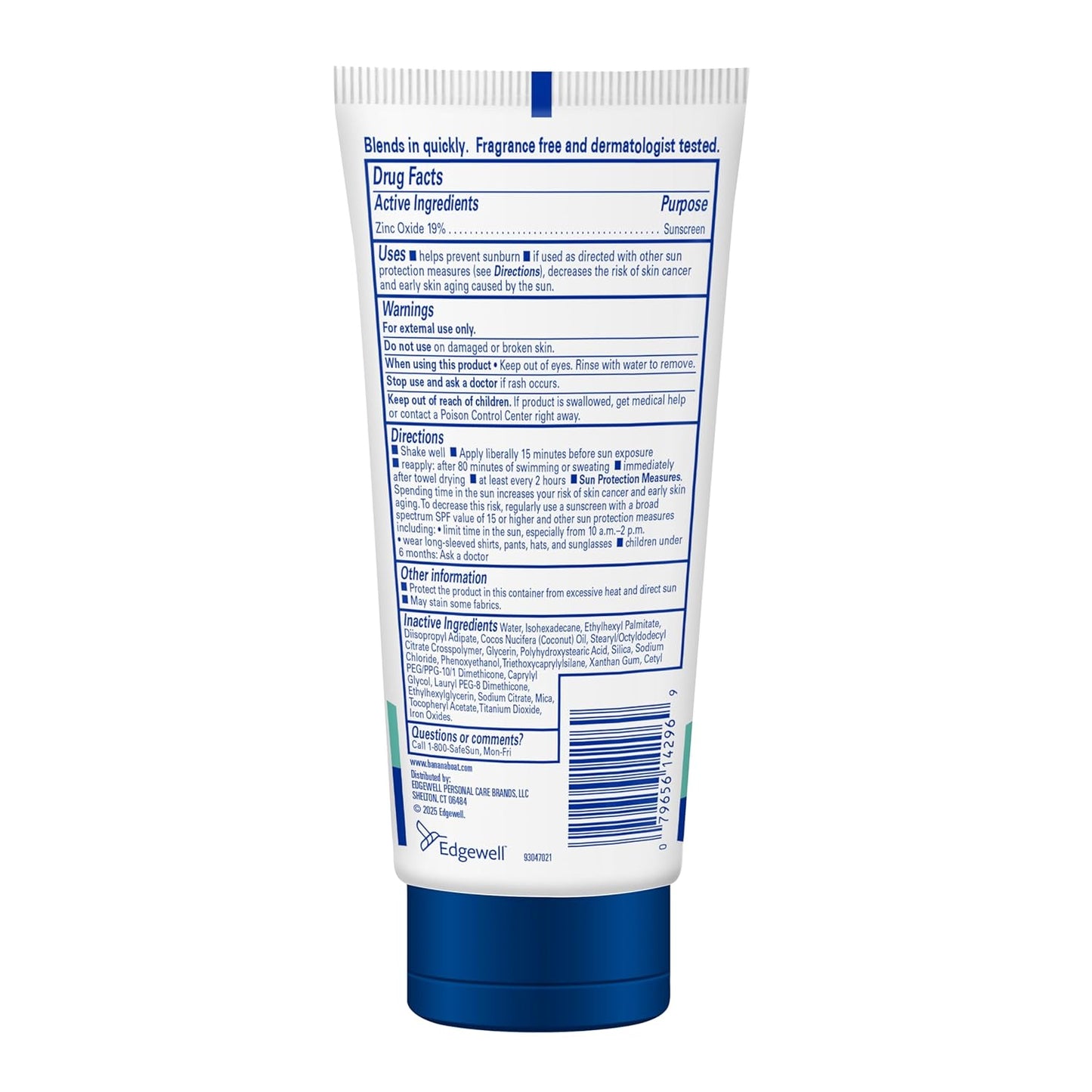 Banana Boat Mineral Sunscreen SPF 50 – Nursery & Playground Sun Protection, Zinc Oxide Lotion Safe for Children, No White Cast Formula