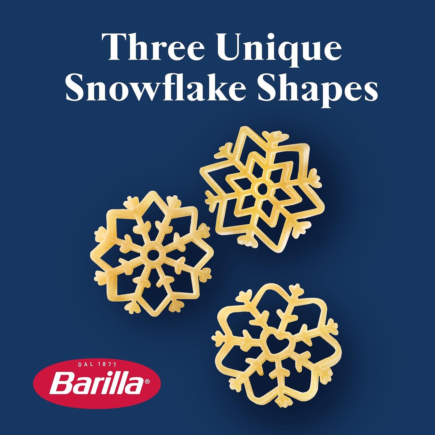 Barilla Snowflake Shaped Pasta, 12 Ounce Box – Decorative Seasonal Side Dish for Picture-Perfect Winter Dinner Parties
