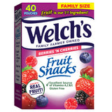 Welch's Fruit Snacks Berries 'N Cherries – Holiday Stocking Stuffer Snack for Kids and Adults, Bulk 40-Pack of 0.8 oz Bags