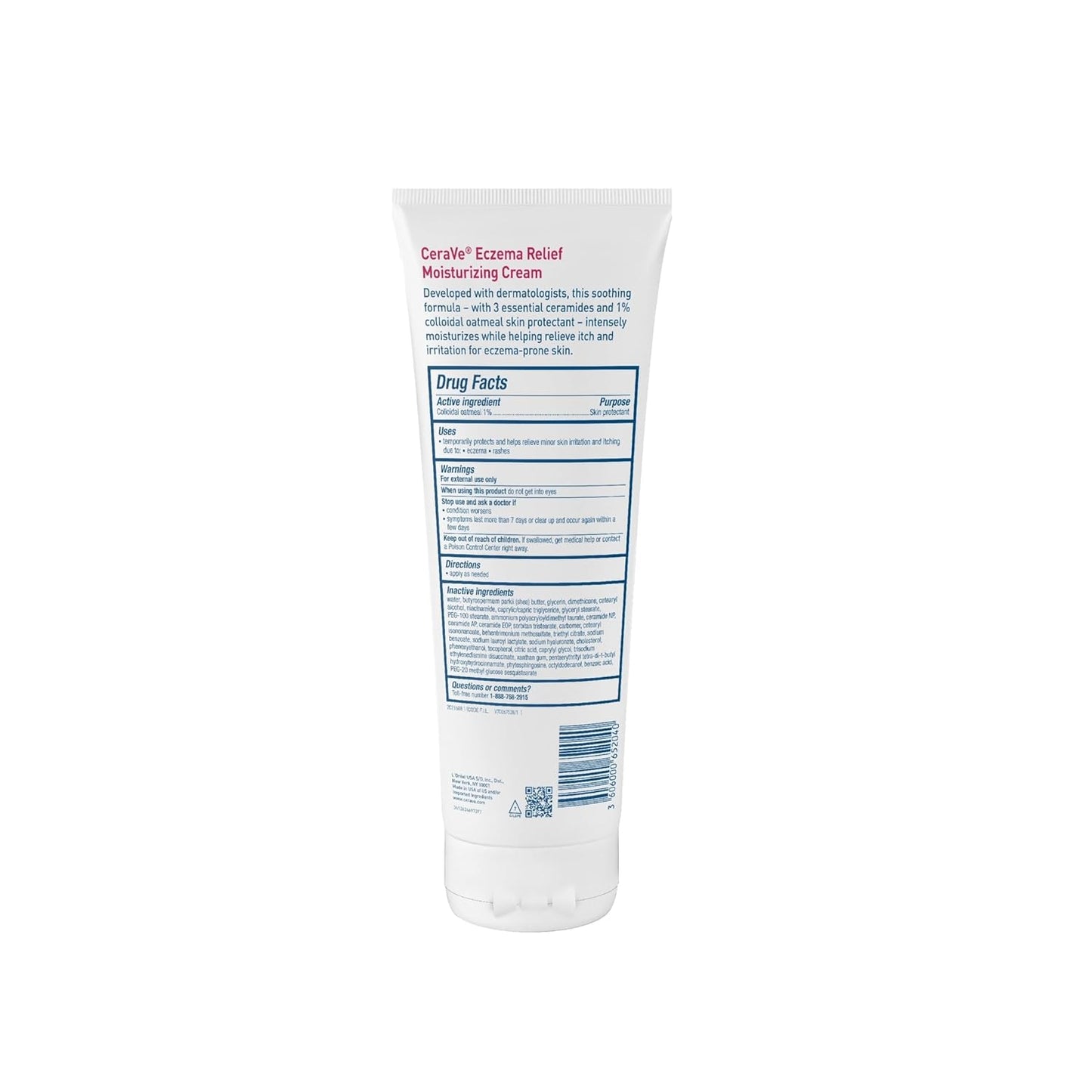 CeraVe Eczema Soothing Body Cream – Wind-Down Bedtime Routine for Sensitive Skin, Steroid-Free Comfort, 8oz