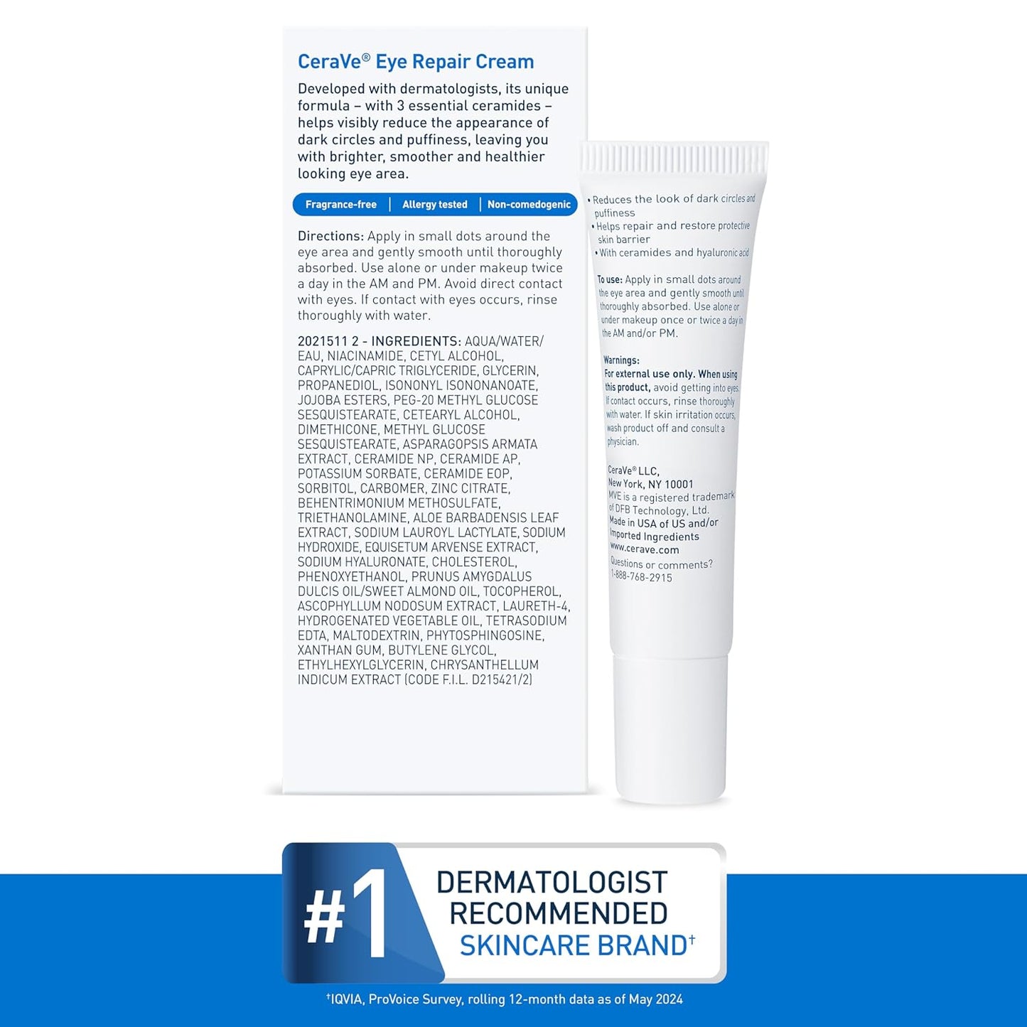 CeraVe Eye Repair Cream – Allergy-Tested, Fragrance-Free Eye Cream Safe for Eczema-Prone Skin