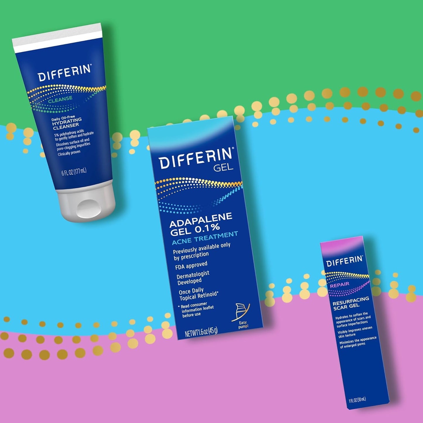 Differin Resurfacing Scar Gel – All-in-One Texture and Firmness Care in a Compact Tube, 1 Oz
