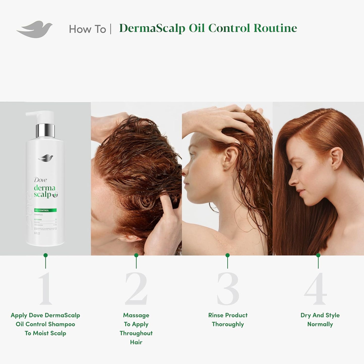 Dove Derma Scalp Oil Control Shampoo – 16 oz Value Size for Effortless Long-Term Hair Care