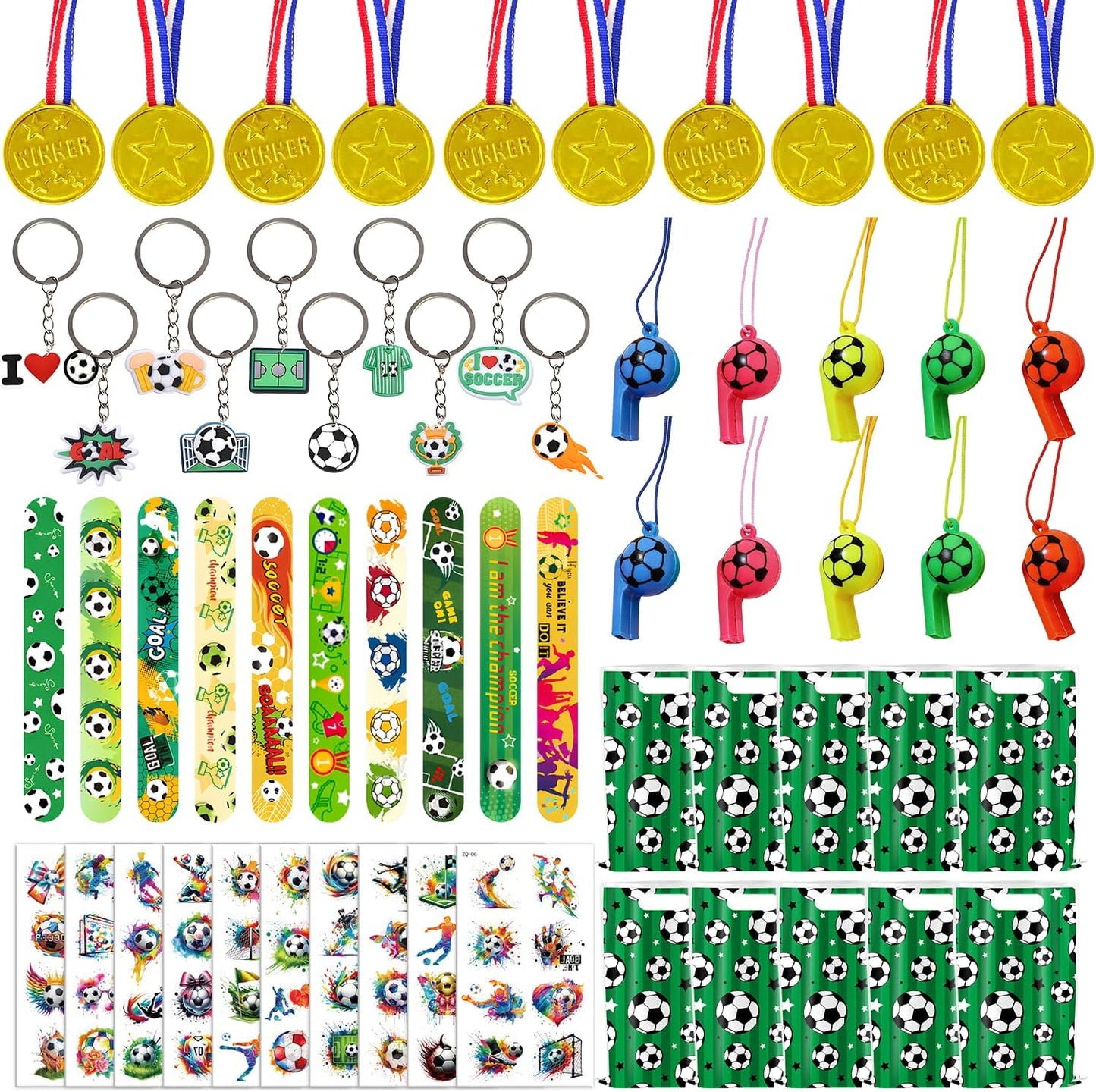 Happyhapi Soccer-Themed Gift Bag Bundle – 10-Set Party Favor Souvenir Pack for End-of-Season Team Celebrations and Holiday Giving