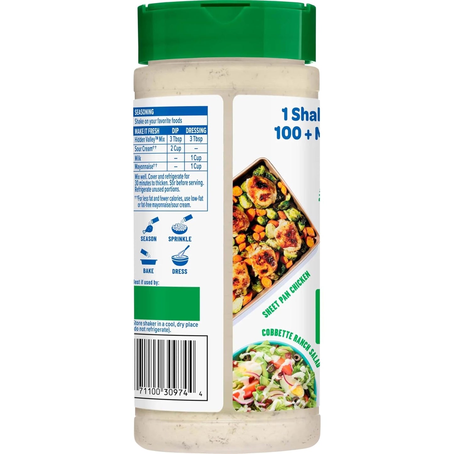 Hidden Valley Original Ranch Seasoning Mix - Pre-Portioned Herb Blend That Replaces Measuring Multiple Spices, 8 oz