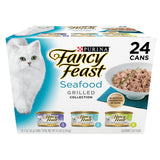Purina Fancy Feast Grilled Wet Cat Food – Ready-to-Serve 3 oz Tins for Efficient Cat Feeding Stations, Pack of 30