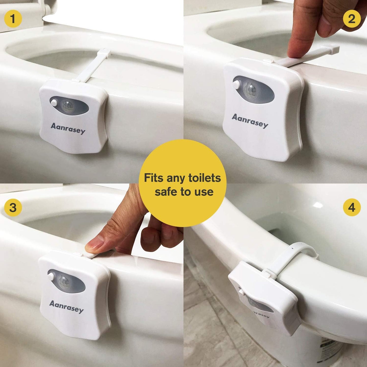 LumiPals Toilet Bowl Night Light – Cool Gag Gift for Christmas and Housewarming, LED Bathroom Set 2-Pack