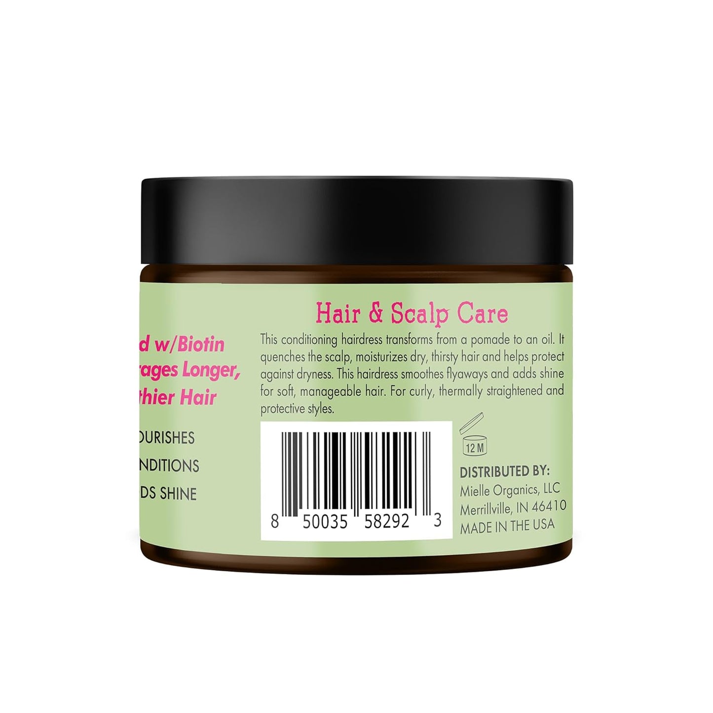 Mielle Organics Rosemary & Mint Hair Pomade – Valentine's Day Gift for Women and Men, Rosemary and Mint Scented Hair Treatment