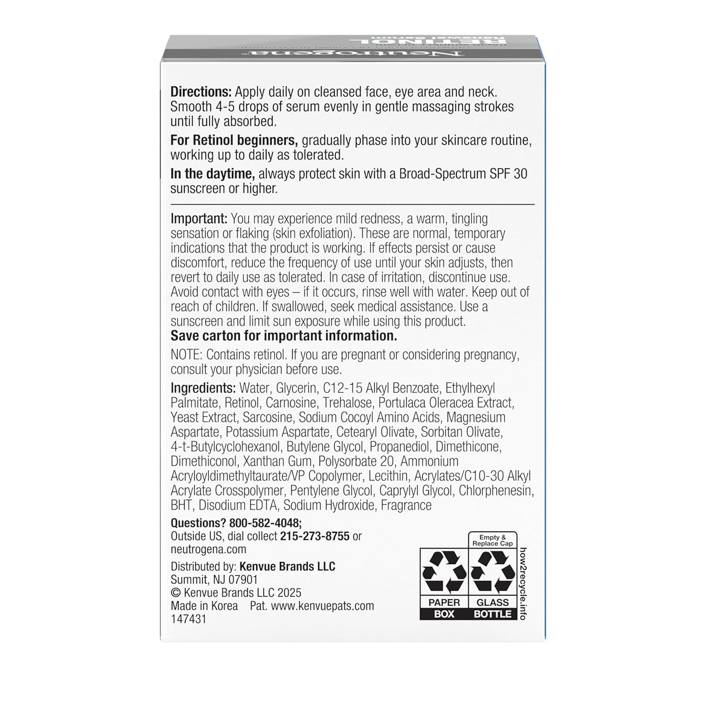 Neutrogena Retinol Renewal Serum – Clean, Concentrated Skincare for Effortless Daily Use