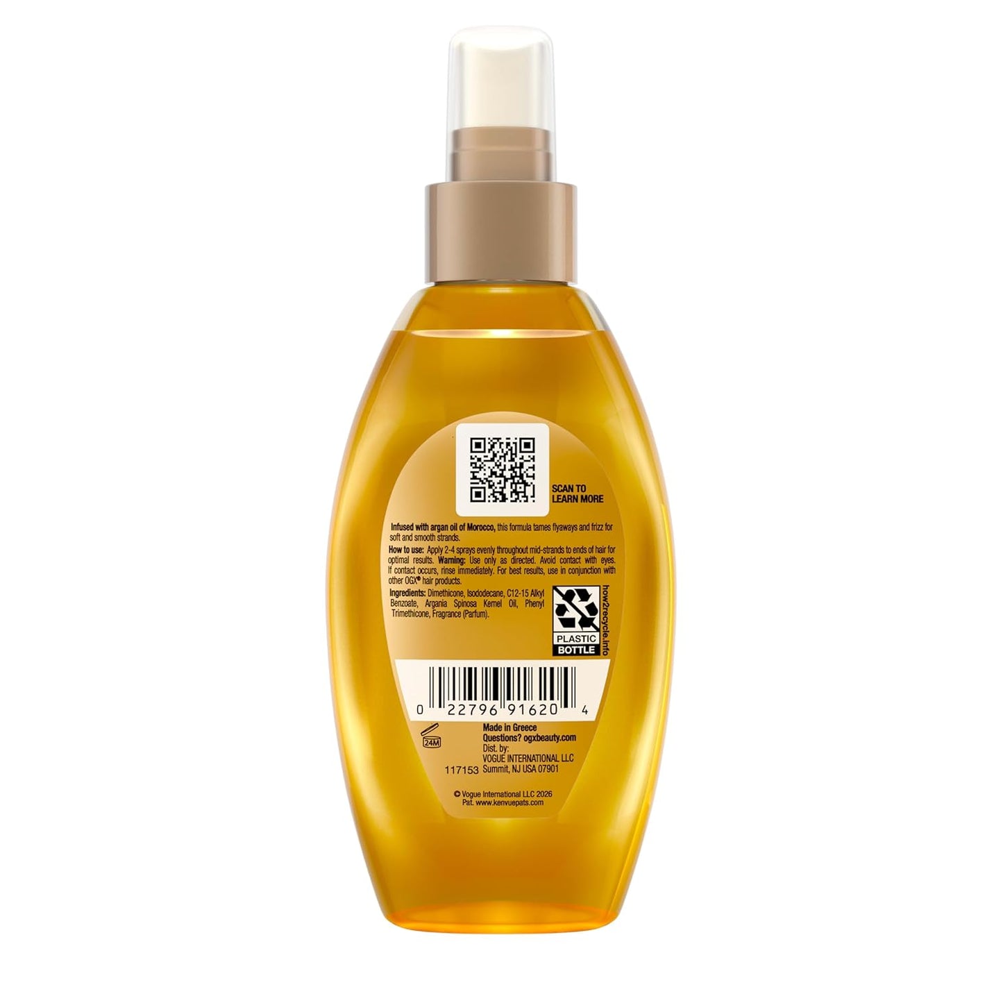 OGX Renewing Argan Oil of Morocco Weightless Healing Dry Oil Spray – Aromatherapy Wind-Down Treatment for Curly Natural Hair, 4 Fl Oz