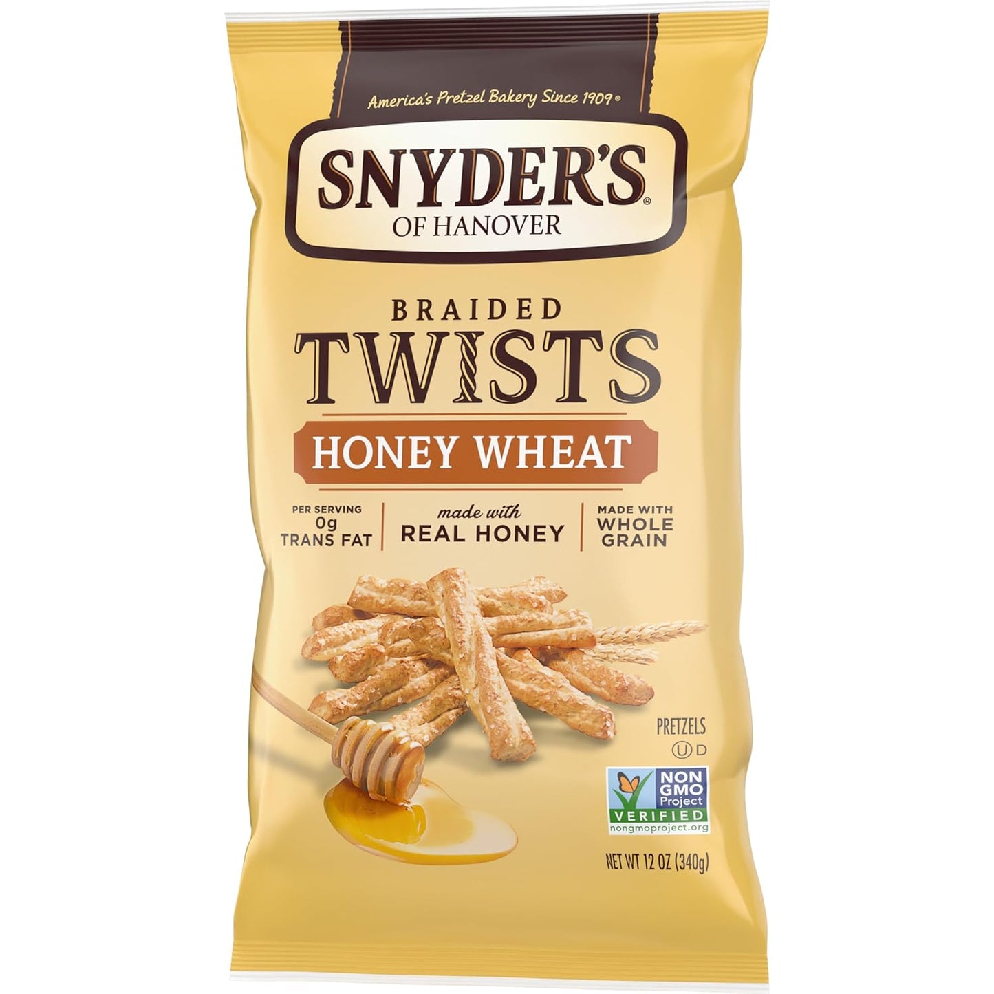 Snyder's of Hanover Braided Pretzel Twists Honey Wheat – Crowd-Pleasing Holiday Party Snack, 3-Pack 36 oz