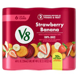 V8 +Energy Strawberry Banana 100% Fruit and Vegetable Juice Present for Busy Parents, 8 fl oz Can (6 Pack) Thoughtful Nutrition Gift