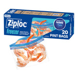 Ziploc Grip 'n Seal Pint Storage Bags, Freezer Burn Prevention for Mindful Whole-Food Meal Prep, 12 Count