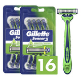 Gillette Sensor3 Sensitive Disposable Blades – Durable Outdoor Grooming Razors for On-the-Go, 8 Count
