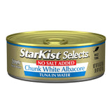 StarKist Selects No Salt Added Chunk White Albacore Tuna in Water - 4.5 oz Can for Simple Whole Food Meal Prep