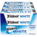 Trident White Sugar-Free Gum – Office and Car Cupholder Pick-Me-Up for Steady-Day Focus, Peppermint Spearmint Wintergreen
