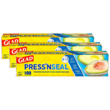 Glad Press'N Seal Plastic Wrap – Healthy Portion Control Storage for Mindful Eaters, Airtight Lid-Free Containers for Weekly Plans