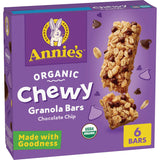 Annie's Organic Chocolate Chip Granola Bars – Whole Grain Snack for Health Conscious Families, 6 ct