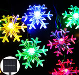 Brightever Solar Snowflake String Lights 20 Ft 30 LED – Housewarming Gift for New Homeowners, Solar Powered Garden Decor