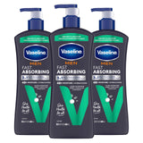 Vaseline Men's Healing Lotion – No-Frills Sensitive Skin Care in One Pump Bottle, Fragrance-Fading Fast-Absorbing Design