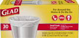 Glad Trash Bags, Small Garbage Bags - 4 Gallon White Trash Bag, Tear-Proof Strength for Hygienic Disposal