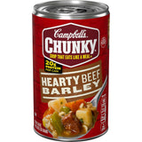 Campbell's Chunky Hearty Beef and Barley Soup, 18.8 Oz Can – Family Pantry Staple for Storm Days and Emergencies