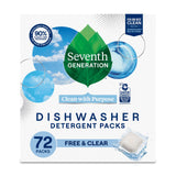 Seventh Generation Free & Clear Dishwasher Pods Gentle Dishwashing for Households with Young Children, Dye-Free and Fragrance-Free Formula