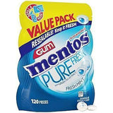 Mentos Pure Fresh Sugar-Free Chewing Gum with Xylitol, Fresh Mint, 120 Piece Bulk Resealable Bag for On-the-Go Car Cup Holder Stocking