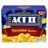 ACT II Xtreme Butter Microwave Popcorn – Lightweight, No-Mess Snack for Open-Air Movie Nights, Tailgates, and Park Picnics
