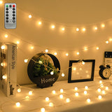 ZIMINGU Globe String Lights – Understated Scandinavian Style Fairy Lights for Intentional Living Spaces, Warm White USB Plug In