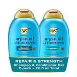 OGX Renewing + Argan Oil of Morocco Shampoo & Conditioner Set – High-End Hair Treatment Featuring Lipi Pro Shield for Damaged Strands, 13 fl oz 2 Pack
