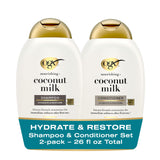 OGX Nourishing Coconut Hair Care Duo – Streamlined Sulfate Free Hair Routine, Effortless Moisture for Intentional Living