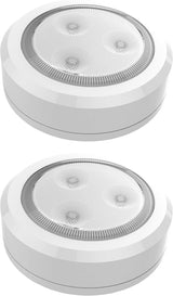 Brilliant Evolution Wireless LED Puck Lights – Worry-Free Cordless Glow for Elderly Bedside and Bathroom Safety, Pack of 2
