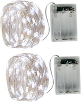 LUMIO Outdoor Dining String Lights Pair – Battery Powered 6.6ft Fairy Lights for Garden Table, Picnic, and Balcony Ambiance in Warm White