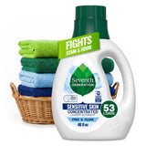 Seventh Generation Concentrated Laundry Soap for Households Avoiding Optical Brighteners, 53 Loads Sensitive Skin
