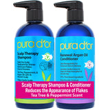 PURA D'OR Scalp Therapy Shampoo & Conditioner Duo — Long-Lasting Essential Oil Scent for Yoga Self-Care