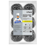 MR.SIGA Stainless Steel Scourer – One-Tool Cleaner for Minimalist Pantries and Less-Is-More Laundry Storage, 30g Each