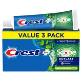 Crest + Scope Whitening Toothpaste Pack – 7x Fresher Breath for Your Work-Day Focus Ritual