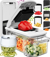 Fullstar XL Mandoline Slicer – Veggie-Forward Cooking for Keto Diets, 6-Blade Chopper & Spiralizer