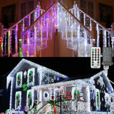 Brizled Color Changing Icicle Lights – Window Frame Holiday Display, Dimmable Remote Control 360 LED
