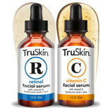 TruSkin Face Serum Set – Brightening Morning & Restorative Evening Skincare Wellness Ritual