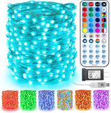 BrizLabs Fairy Lights 66ft with Remote – Multi Color Starry String Lights for Christmas Tree, Staircase, and Year Round Interior Mood