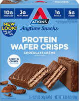 Atkins Chocolate Crème Wafer Crisps – Diabetic-Friendly Bedtime Sweet Treat, 4g Net Carb Late-Night Snack