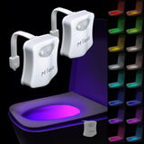 Motion Sensor Toilet Light 16 Color (2 Pack) – Fun Colorful Night Light for Kids Shared Bathroom, No Wiring Needed