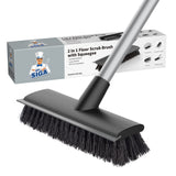 MR.SIGA Long Handle Scrub Brush with Foam Grip for Joint-Friendly Bathroom Wall and Tub Cleaning